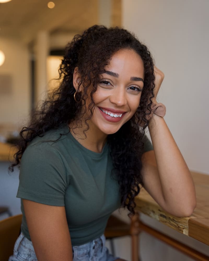 Jade Calloway, Lumière's hands artist, smiling